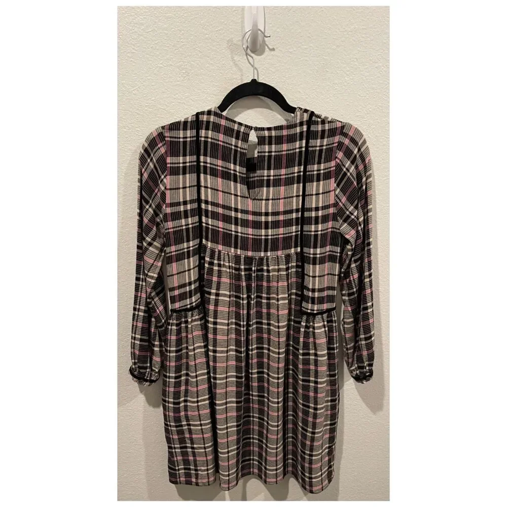 HATCH The Esme Plaid Striped Long Sleeve Maternity Dress - Picture 6 of 7